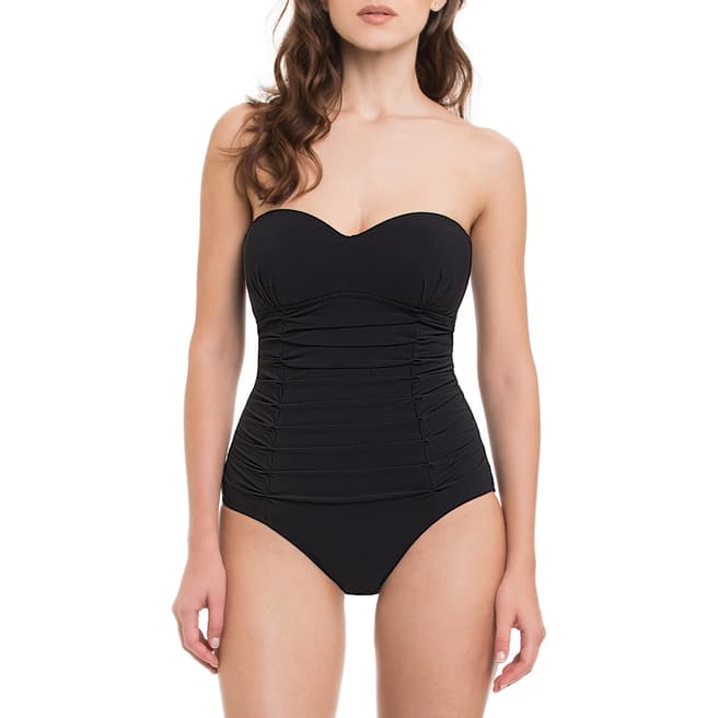 Profile By Gottex Black Origami Bandeau One-Piece Swimsuit