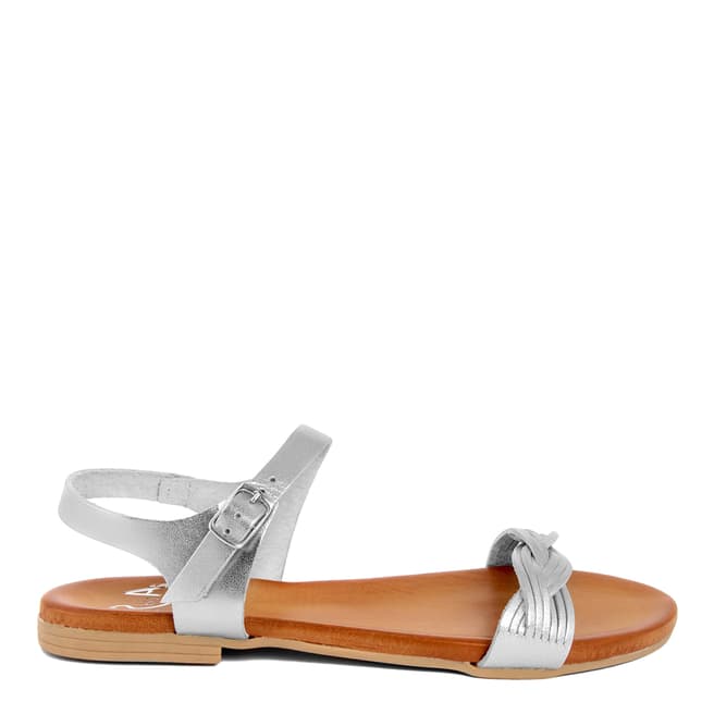 Alissa Shoes Silver Single Strap Twining Sandal