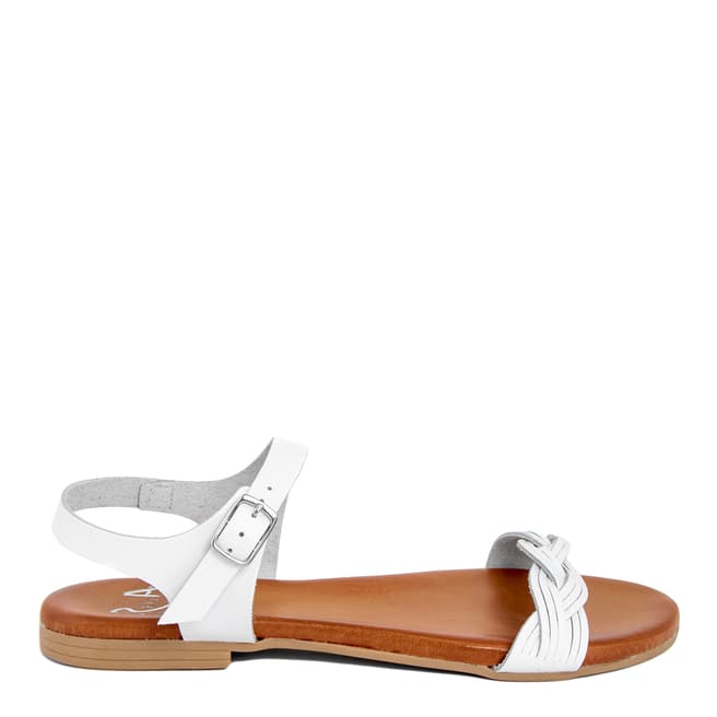 Alissa Shoes White Single Strap Twining Sandal