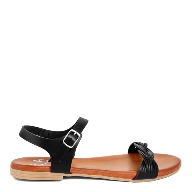Alissa Shoes Black Single Strap Twining Sandal
