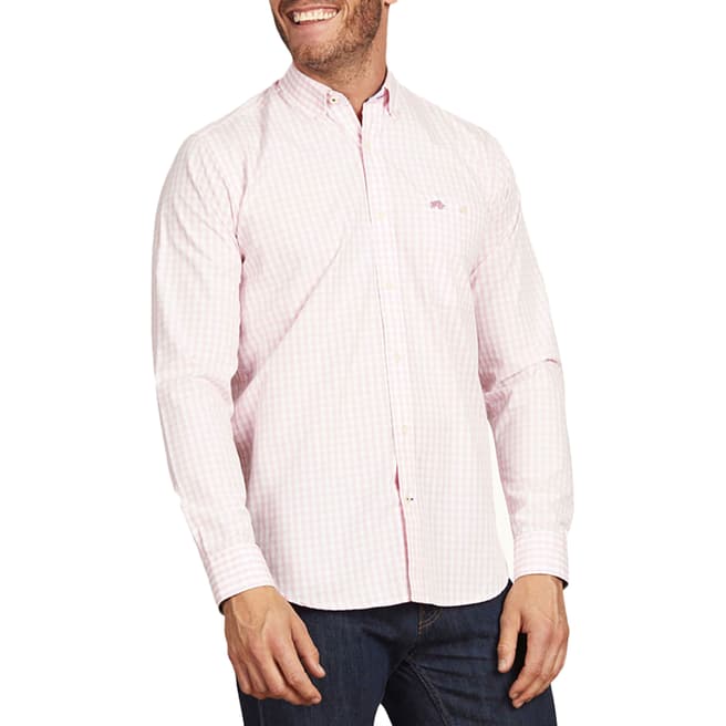 Raging Bull Pink Long Sleeve Gingham Check Shirt
