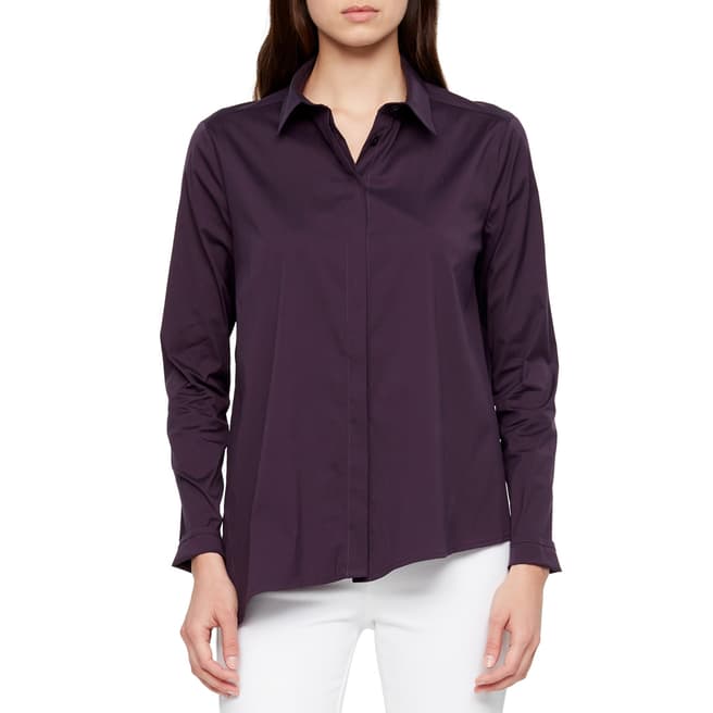 SARAH PACINI Dark Purple Poplin Cotton Shirt