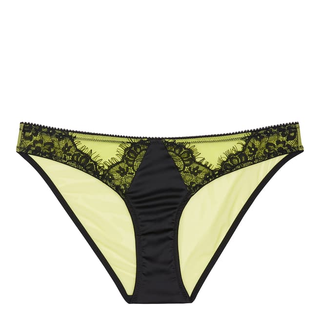 Playful Promises Lime Indigo Satin And Lace Brief
