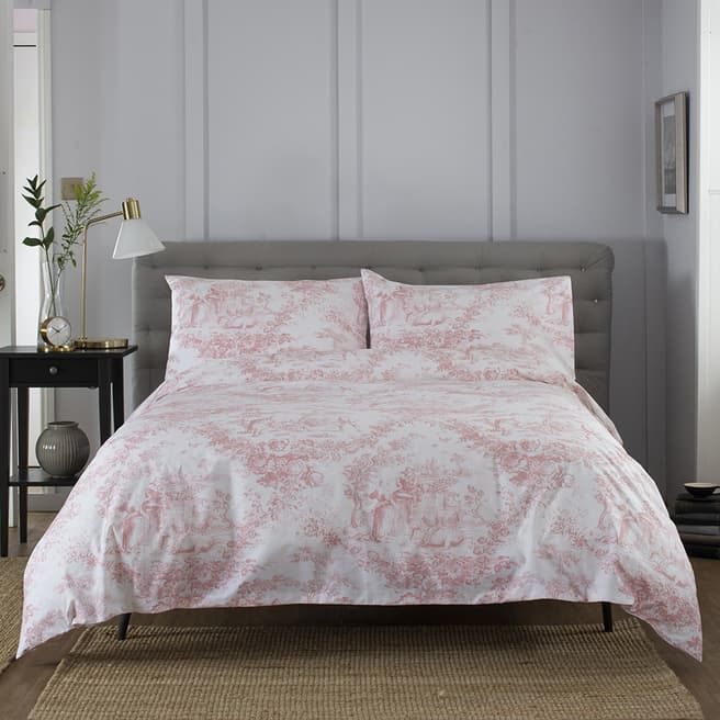 The Lyndon Company Toile Double Duvet Cover, Pink