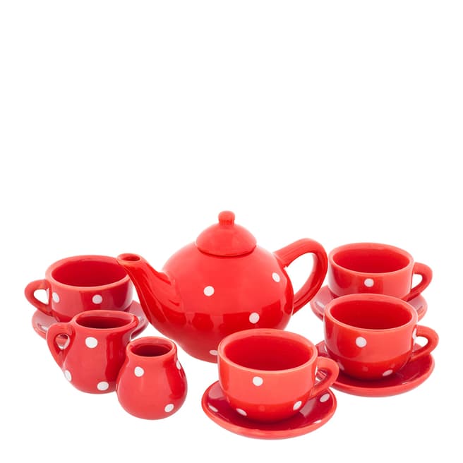 Ulysse Red Dots Porcelain Tea Set