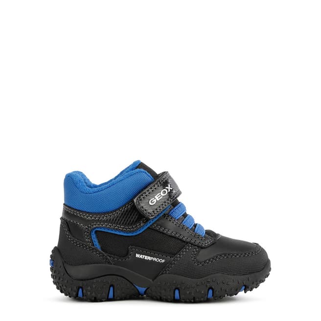 Geox Boy's Black/Royal Blue Baltic Waterproof Sneakers