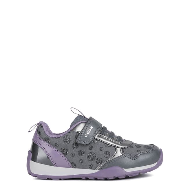Geox Girl's Dark Grey/Purple Jocker Plus Sneakers