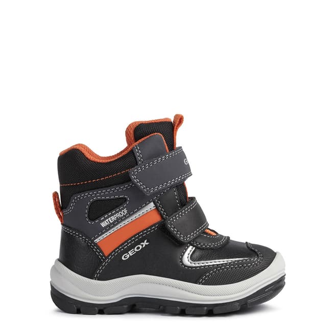 Geox Boy's Black/Orange Flanfil Waterproof Snow Boots