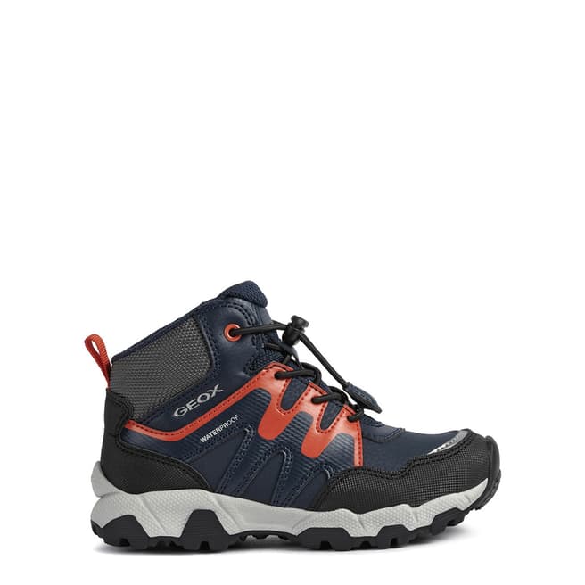 Geox Boy's Navy/Red Magnetar Waterproof Sneakers