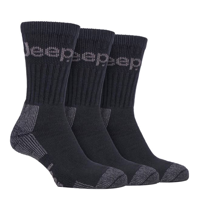 Jeep Black/Grey 3 Pack Luxury Terrain Boot Sock