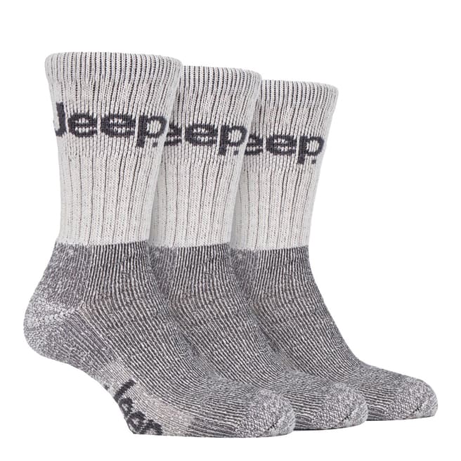 Jeep Ecru/Grey 3 Pack Luxury Terrain Boot Sock