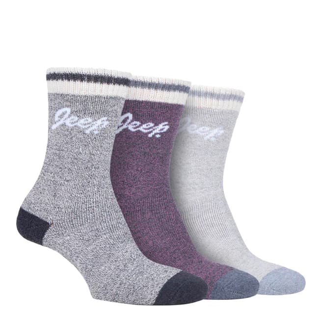 Jeep Slate/Cream 3 Pack Performance Poly Boot Sock
