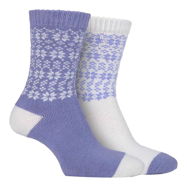 Jeep Lilac/Cream 2 Pack Wool Blend Boot Sock