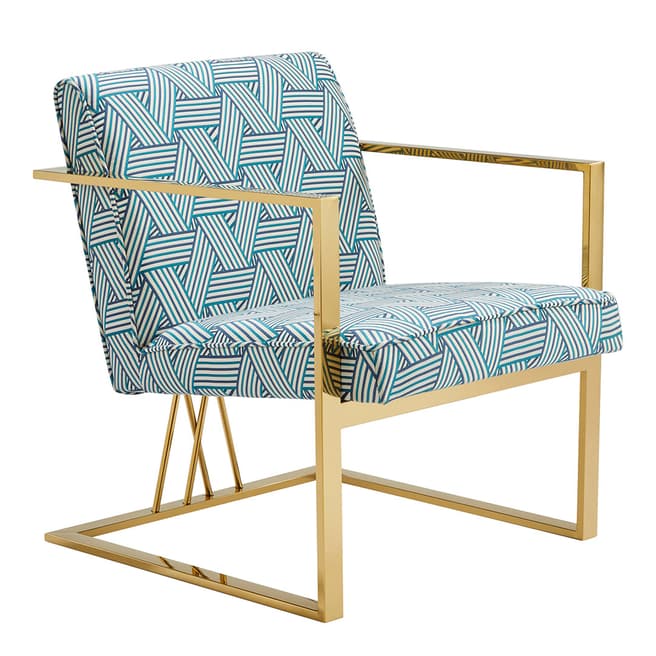 Serene Furnishings Gold/Pattern Accent Chair
