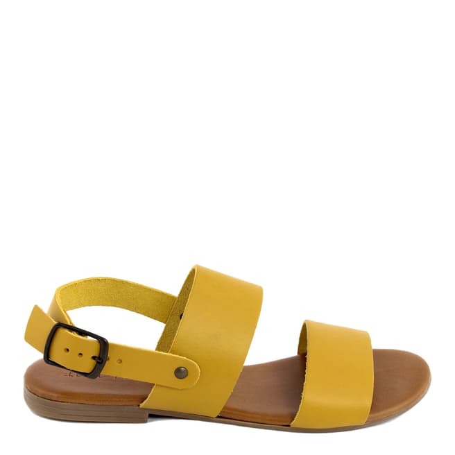 Triple Sun Yellow Leather Double Strap Sandal