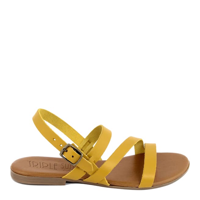 Triple Sun Yellow Triple Strap Sandal