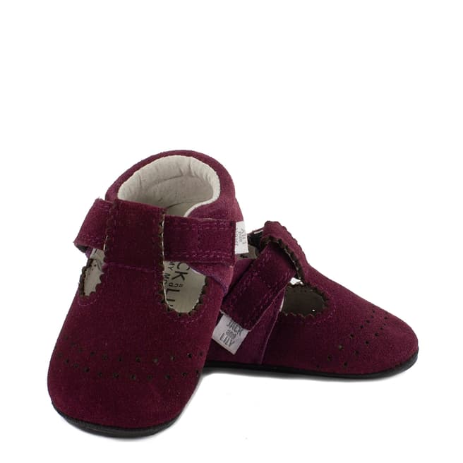 Jack & Lily Burgundy Niria Suede T-Strap Shoes