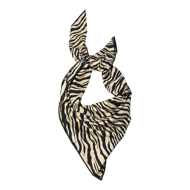 JayLey Collection Mocha Zebra Printed Silk Blend Hand Scarf
