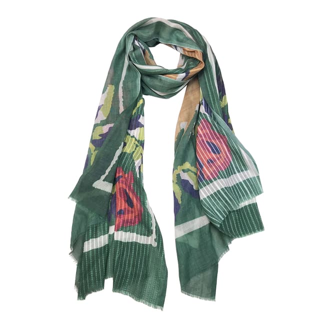 JayLey Collection Green/Multi Luxury Cashmere Silk Blend Wrap