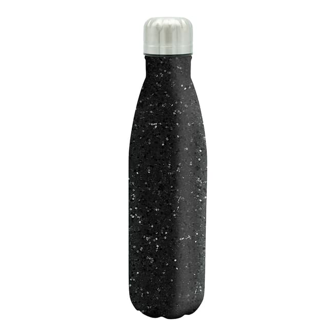 Dare2B Black Metal Glitter Bottle