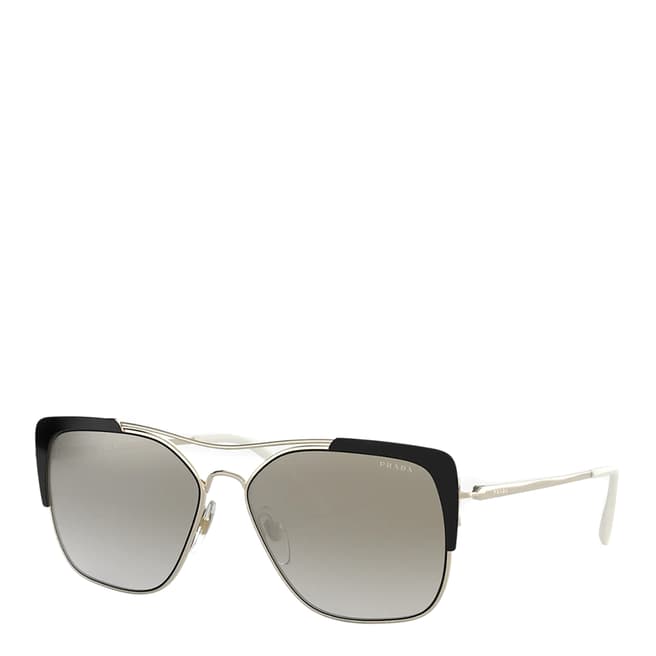 Prada Women's Silver/Black Sunglasses 58mm