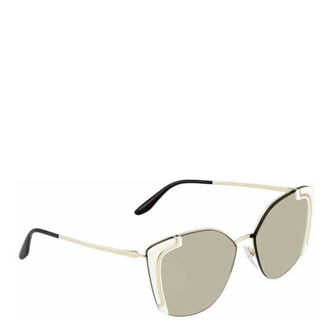 Prada Women's Silver/Black Prada Sunglasses 64mm