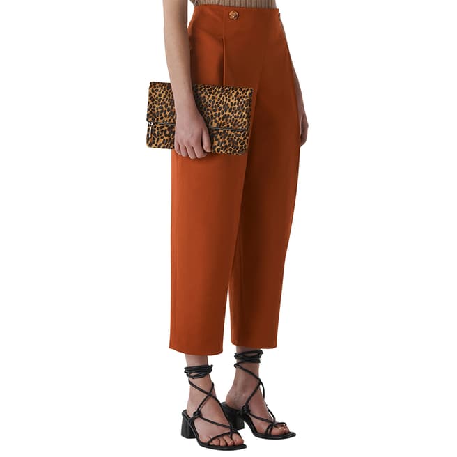 WHISTLES Rust Alicia Deep Pleat Trousers