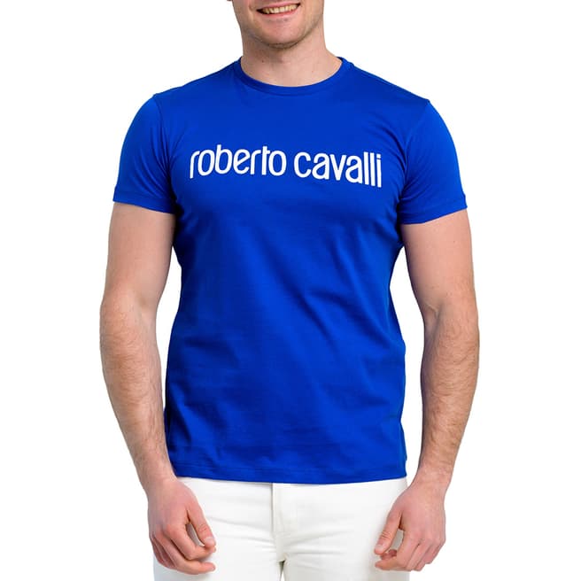 Roberto Cavalli Blue Classic Logo T-Shirt