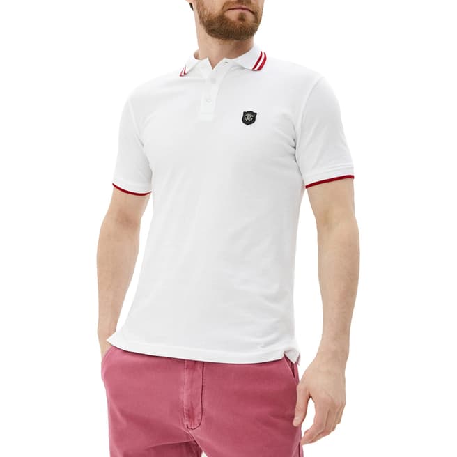 Roberto Cavalli White Contrast Polo Shirt