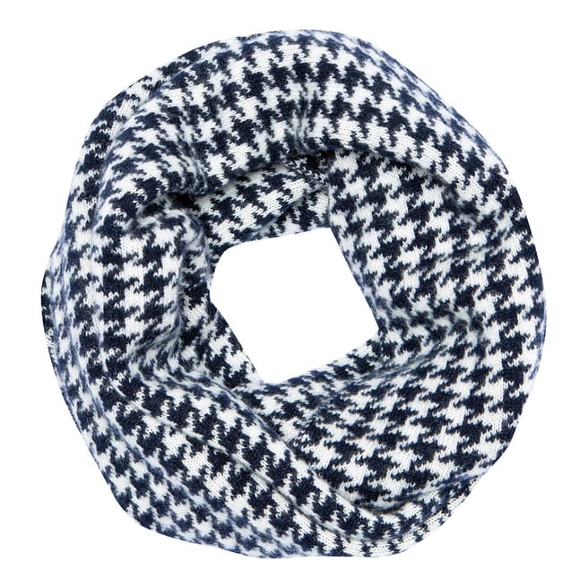 Laycuna London Black/White Cashmere Houndstooth Snood