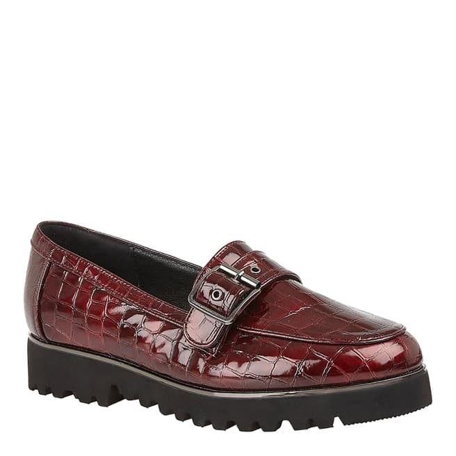 Lotus Red Croc Print Macy Loafers