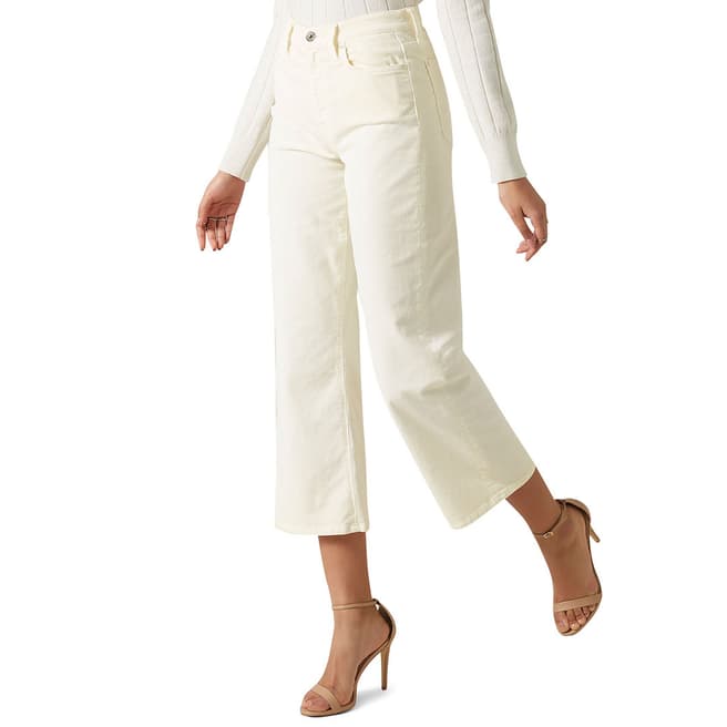 7 For All Mankind Cream Cropped Alexa Jeans