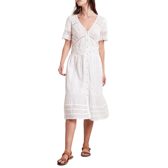 Velvet By Graham and Spencer White Cotton Lace Dress