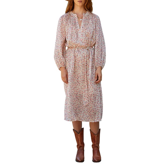 Velvet By Graham and Spencer Poppy Blouson Sleeve Cotton Blend Midi Dress