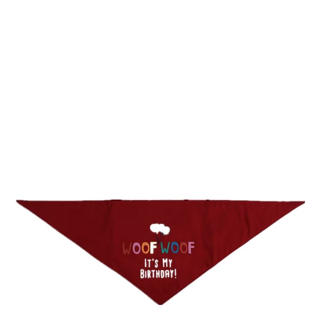 House Of Paws Red Woof Woof Birthday Bandana