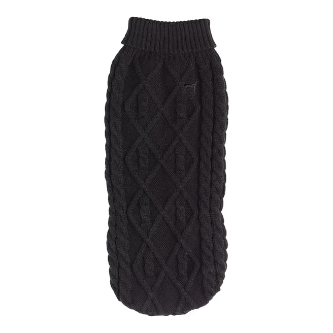 House Of Paws Polo Neck Cable Knit Black,Medium