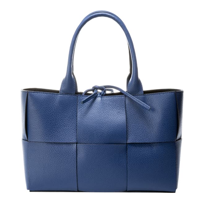 Lisa Minardi Blue Leather Top Handle Bag