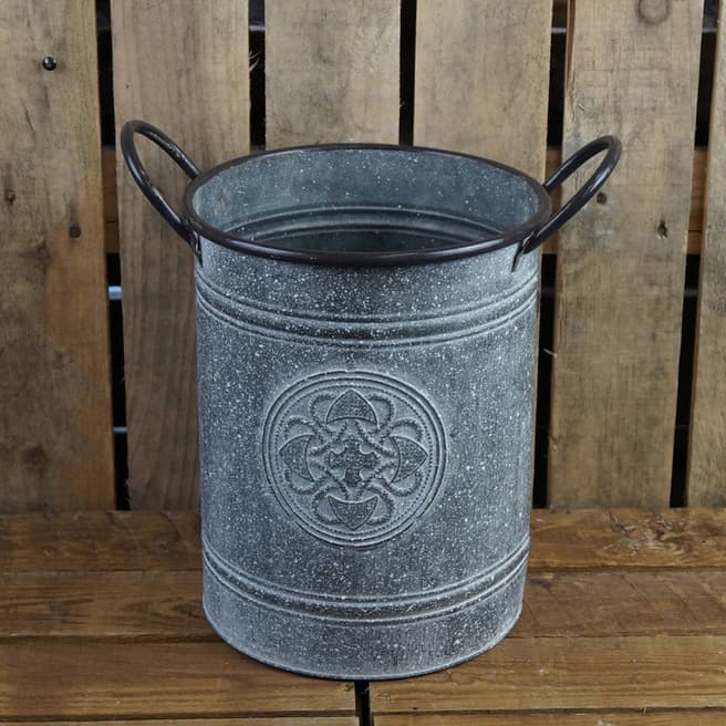 The Satchville Gift Company Metal Planter With Embossment