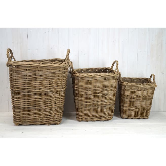 The Satchville Gift Company Set Of 3 Heavy Duty Square Baskets
