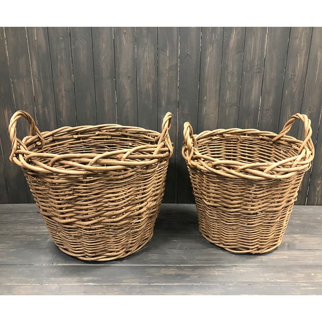 The Satchville Gift Company Set Of 2 Heavy Duty Round Baskets