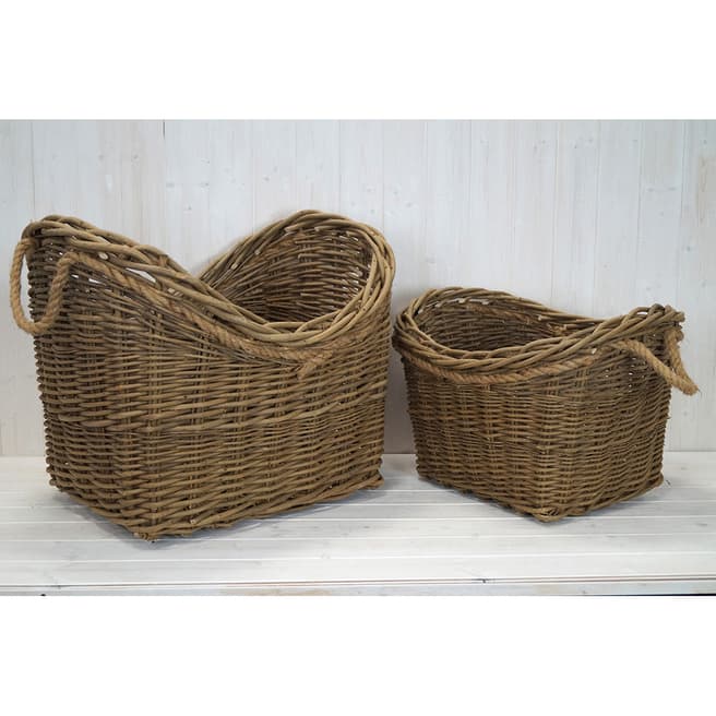 The Satchville Gift Company Set Of 2 Rectangle Heavy Duty Baskets