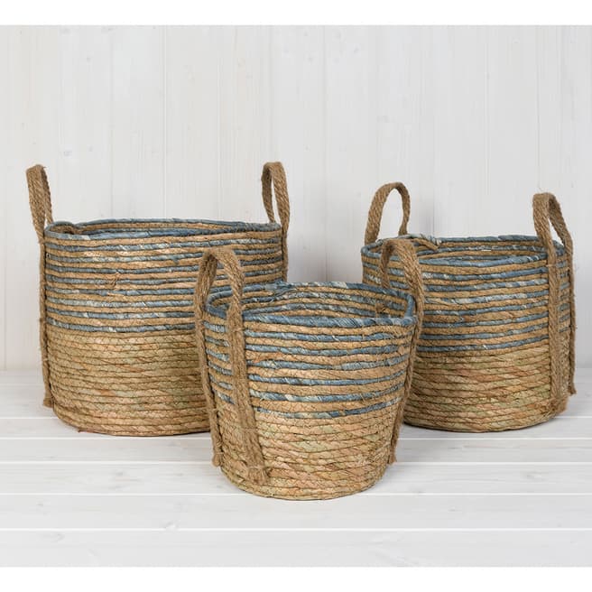The Satchville Gift Company Set of 3 woven baskets