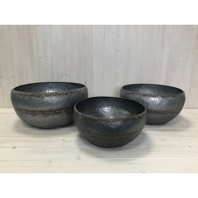 The Satchville Gift Company Set Of 3 Zinc Bowls