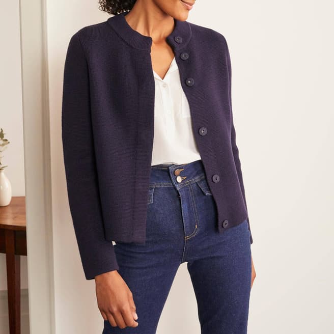 Boden Navy Cropped Cardigan
