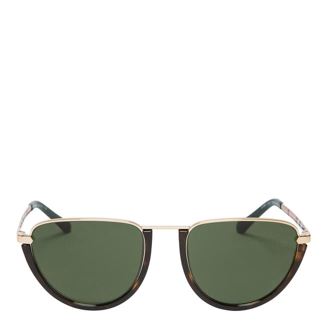 Burberry Women's Gold/Tortoiseshell Sunglasses 54mm