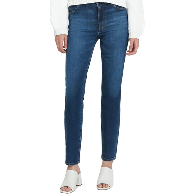 J Brand Washed Blue Teagan High Rise Straight Jeans