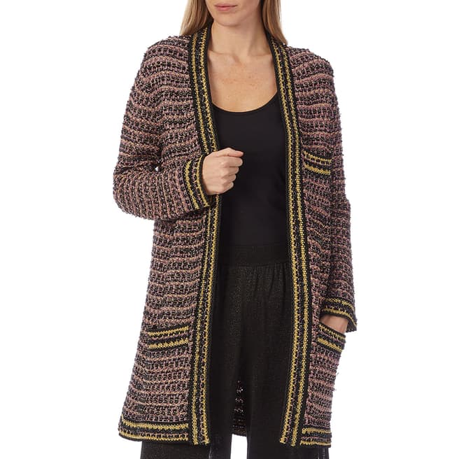 M Missoni Multi Zigzag Wool Blend Mid Length Jacket