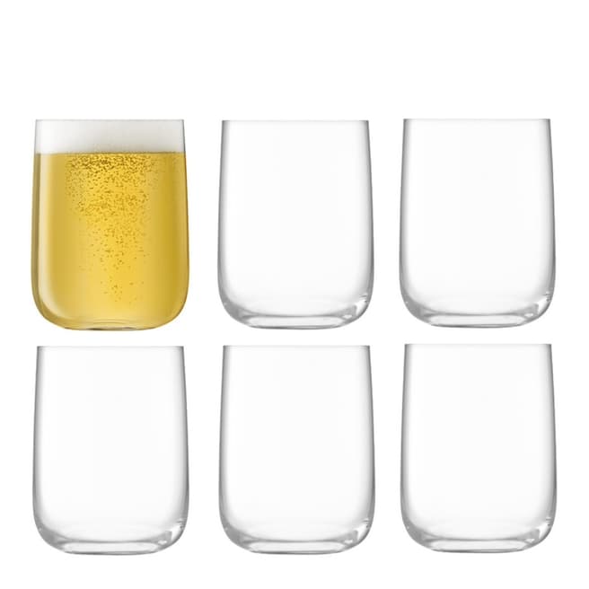 LSA Set of 6 Clear Borough Bar Glasses, 630ml