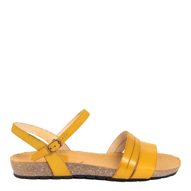 Piemme Yellow Multiple Strap Flat Sandal