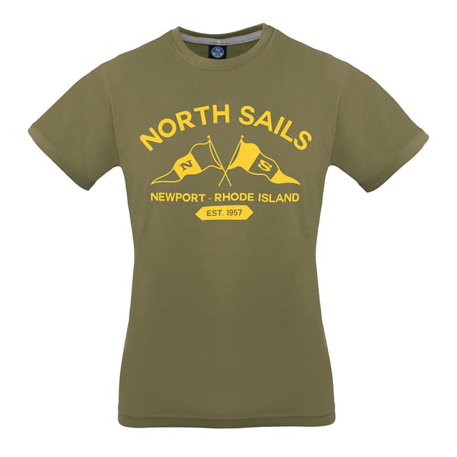 NORTH SAILS Green Logo Cotton T-Shirt